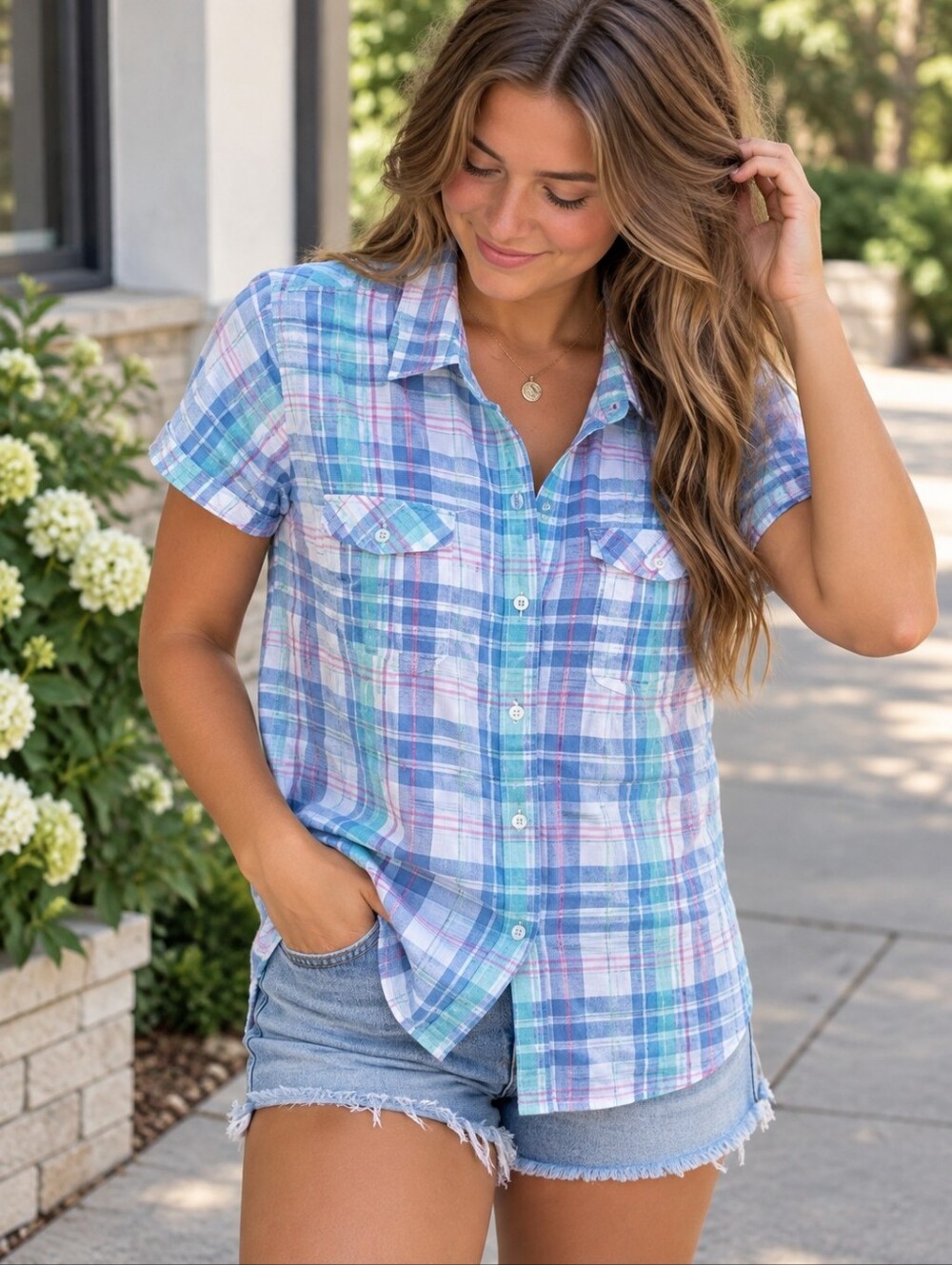 Eddie Bauer Women's Button Down Tee Size Small